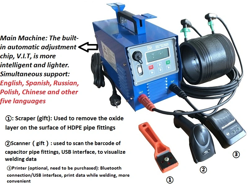 500mm Electrofusion Welding Machine with Scanner &Scraper/Electrofusion Fitting Welding Machine/HDPE Plastic Pipe Welding Machine/Electrofusion Welder Export